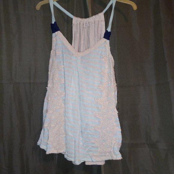 Flowy Cream Aqua Tank Top - Picture 1 of 4